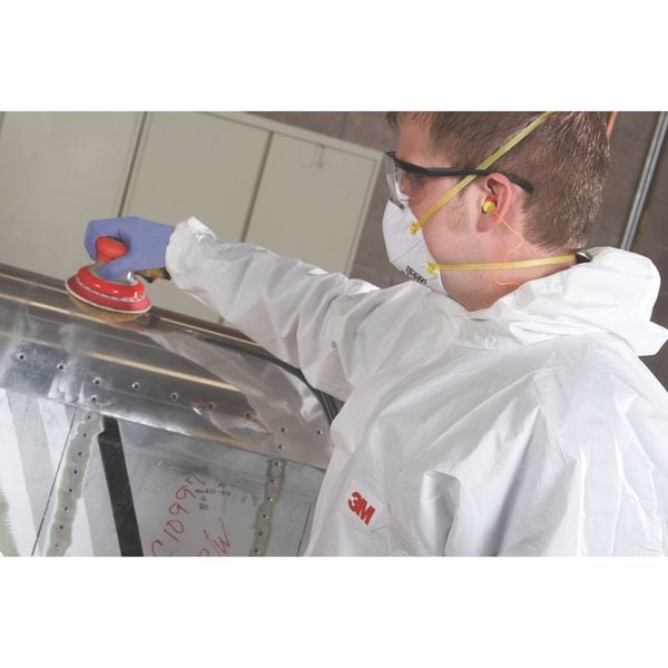 3M Disposable Coveralls, Hooded, XL, Non-Porous Film Laminate, Zipper, Elastic Cuff, Elastic Ankle - 4510-XL