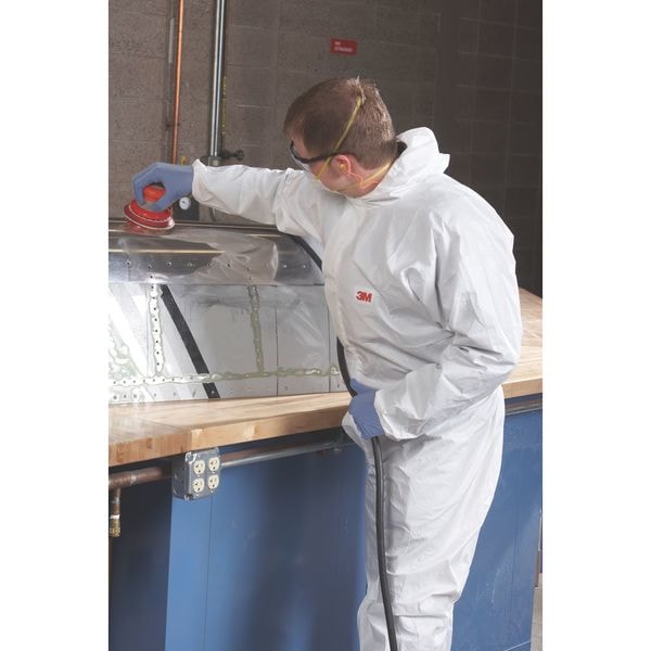 3M Disposable Coveralls, Hooded, XL, Non-Porous Film Laminate, Zipper, Elastic Cuff, Elastic Ankle - 4510-XL