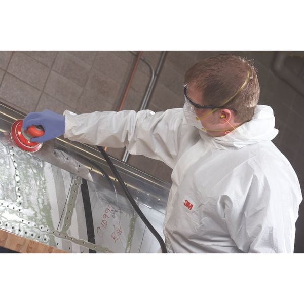 3M Disposable Coveralls, Hooded, XL, Non-Porous Film Laminate, Zipper, Elastic Cuff, Elastic Ankle - 4510-XL