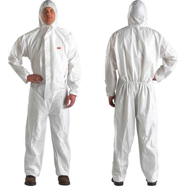 3M Disposable Coveralls, Hooded, XL, Non-Porous Film Laminate, Zipper, Elastic Cuff, Elastic Ankle - 4510-XL