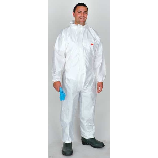 3M Disposable Coveralls, Hooded, XL, Non-Porous Film Laminate, Zipper, Elastic Cuff, Elastic Ankle - 4510-XL
