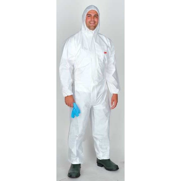 3M Disposable Coveralls, Hooded, XL, Non-Porous Film Laminate, Zipper, Elastic Cuff, Elastic Ankle - 4510-XL