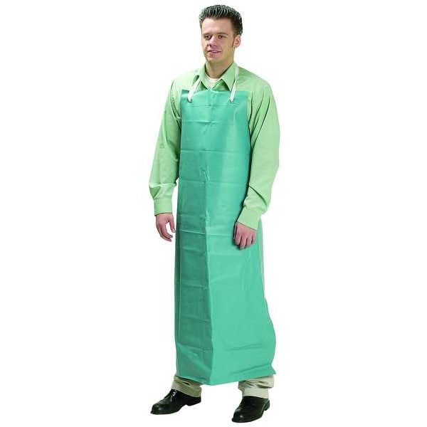 Condor Chemical Resistant Bib Apron, PVC, 18 mil Thick, 50 in L, Blue, Universal Size - 3BU46