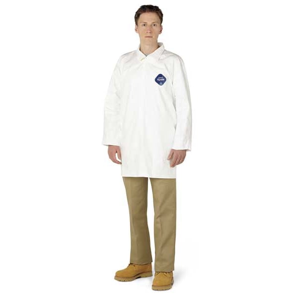 Dupont Tyvek 400 Disposable Lab Coat, Tyvek(R) 400, Snaps Closure, White, XL, 30 PK - TY210SWHXL003000