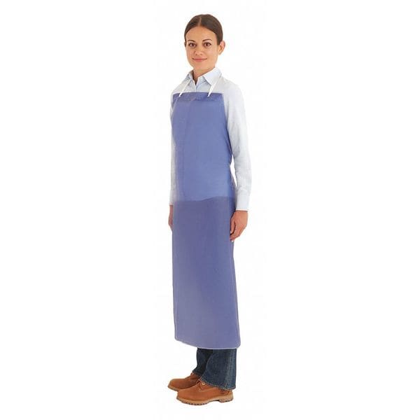 Ansell Alphatec Chemical Resistant Bib Apron, Vinyl, Medium Duty, 8 mil, 44 in Length, Universal Size - 56-001
