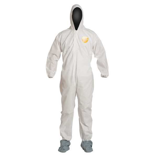 Dupont Disposable Coverall, Hooded, 2XL, SMS, Zipper, Elastic Cuff, Elastic Ankle, Serged Seam, 25 PK - PB122SWH2X002500