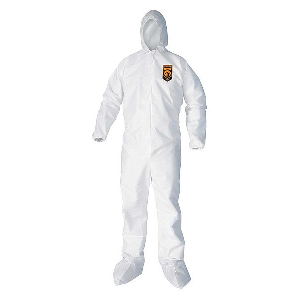 Kleenguard Disposable Coveralls, Hooded, 2XL, KleenGuard(TM) A40, Zipper, Elastic Cuff, Elastic Ankle, 25 PK - 44335