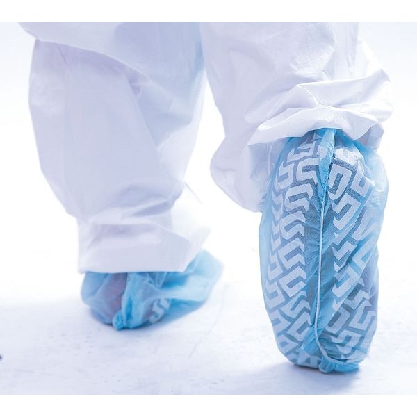 Condor Shoe Covers, Polypropylene, Slip-Resistant Sole, Universal Size, Blue, 300 PK - 30ZD80