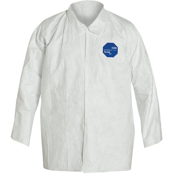Dupont Shirt. Collar. Open Wrists. Extends to Hip.Serged Seams. White. MD - TY303SWHMD0050VP