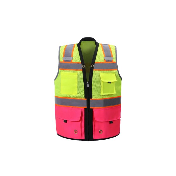 2W International Premium Surveyor Vest, Pink, Small, Class 2 - SV544PKC-2 XS