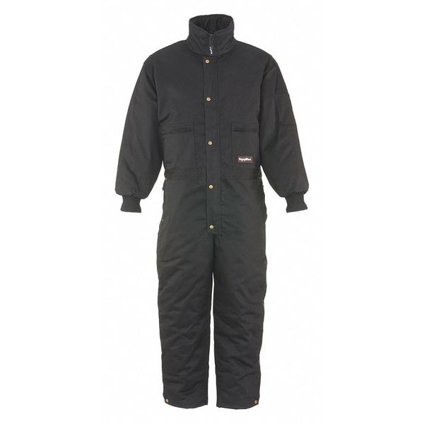 Refrigiwear 0640 Coverall Coverall Black Large, Cotton, 30 1/2 in Inseam, Black, L - 0640RBLKLAR