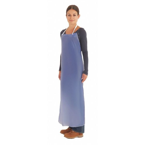 Ansell Alphatec Chemical Resistant Bib Apron, Vinyl, Light Duty, 6 mil, 44 in Length, Universal Size - 56-007