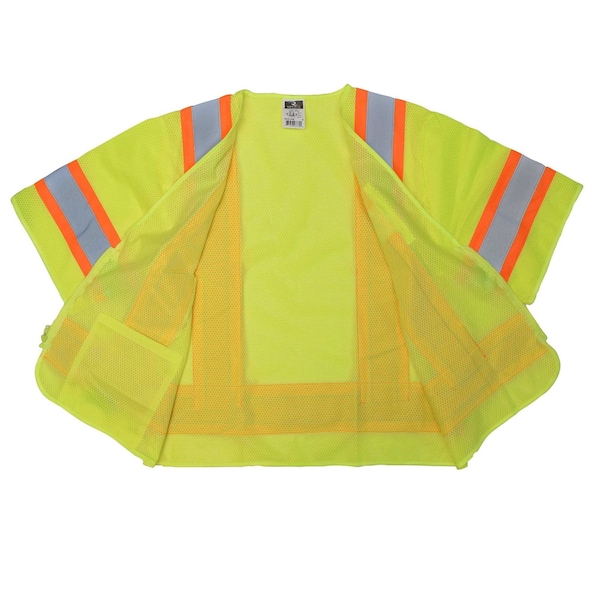 Radians Hi-Vis Economy Vest w/Two-Tone Trim Xl Class 3 , Zipper Closure - SV22-3ZGM-XL