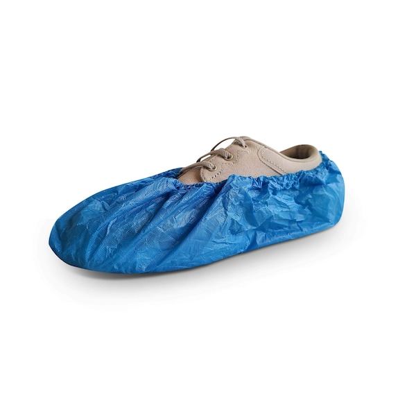 International Enviroguard Disposable Shoe Covers, CPE, Blue, Slip Resistant Sole: Yes , XL - 3407B
