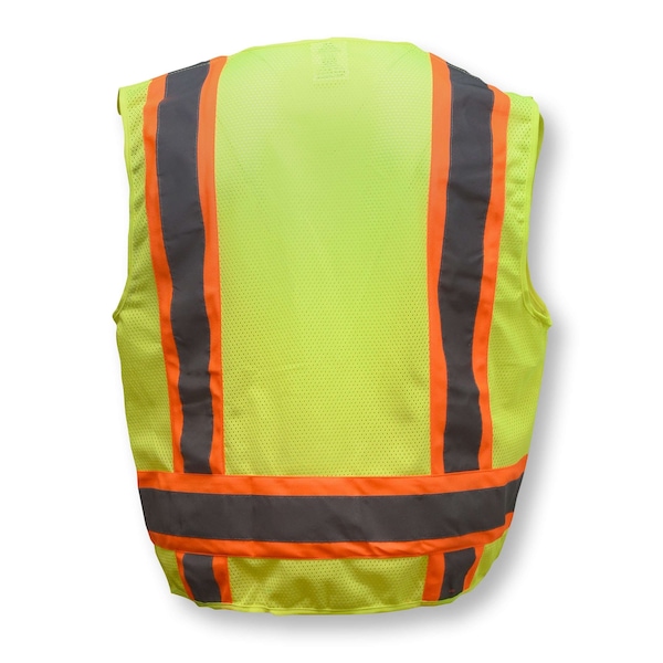 Radians Unisex High-Visibility Vest, 100% Polyester Mesh and 100% Polyester Tricot, Zipper Closure Closure - SV6GL