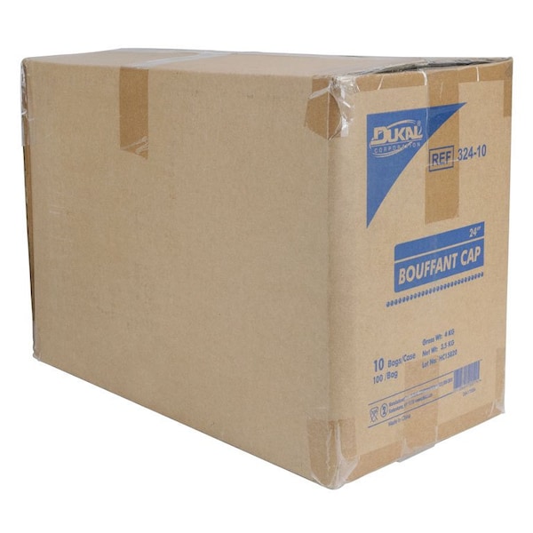 Dukal Disposable Bouffant Cap, Blue, Spunbond Polypropylene, 16 GSM, 24in, 100 Per Pack, 1000 Per Case - 324-10