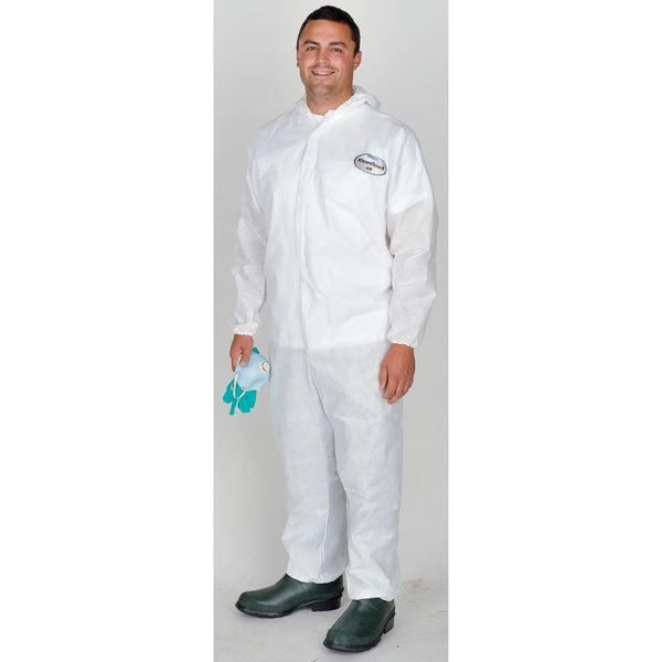 Kleenguard Disposable Coveralls, Hooded, XL, KleenGuard(TM) A30, Zipper, Elastic Cuff, Elastic Ankle, 25 PK - 46114