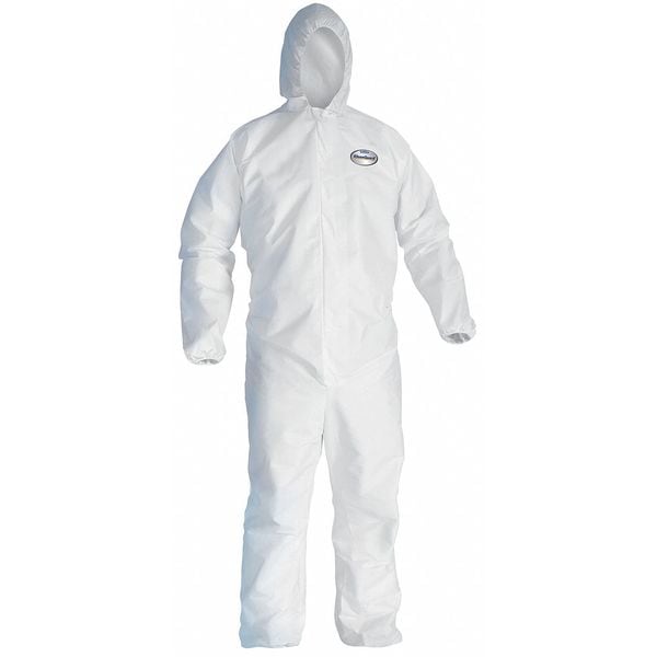 Kleenguard Disposable Coveralls, Hooded, XL, KleenGuard(TM) A30, Zipper, Elastic Cuff, Elastic Ankle, 25 PK - 46114