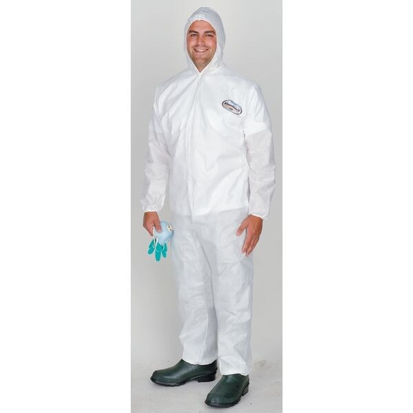 Kleenguard Disposable Coveralls, Hooded, XL, KleenGuard(TM) A30, Zipper, Elastic Cuff, Elastic Ankle, 25 PK - 46114