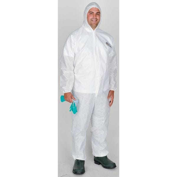 Kleenguard Disposable Coveralls, Hooded, XL, KleenGuard(TM) A30, Zipper, Elastic Cuff, Elastic Ankle, 25 PK - 46114