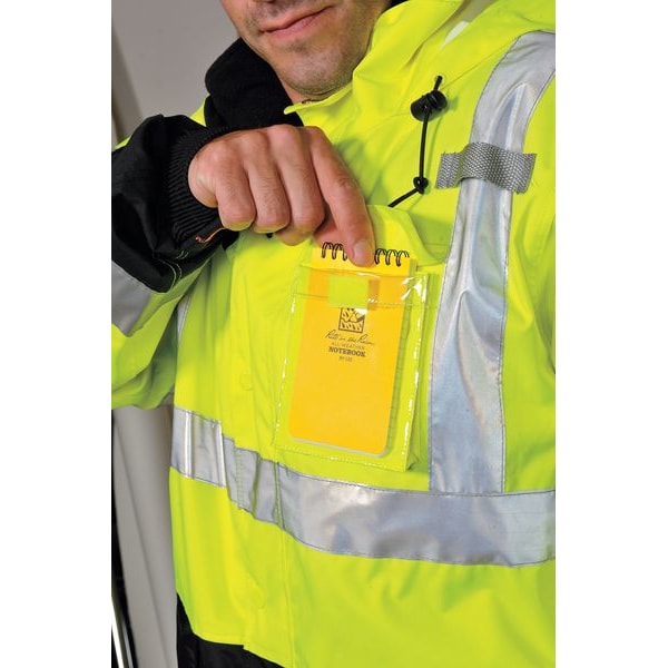 Tingley 3-In-1 High Visibilityt Rain Jacket with Hood, Polyester, Class 3 R, Black/Green/Yellow, 2XL - J24172