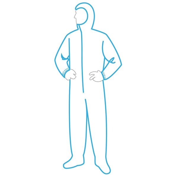 Zoro Select Disposable Coverall, Hooded, 2XL, Polypropylene, Zipper, Elastic Cuff, Elastic Ankle, Serged Seam - 17122 2X