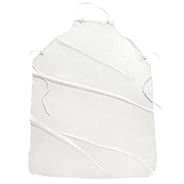West Chester Protective Gear Bib Apron, 45inLx36inW, White, 8 mil, PK12 - UPW-45