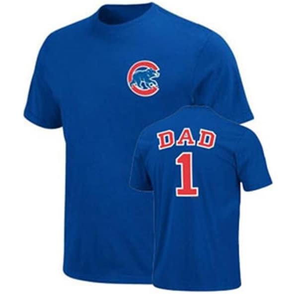 Majestic Pet Majestic CG-EJD-M952-1DAD-CC_X-Large Chicago Cubs #1 Dad T-Shirt - X-Large - CG-EJD-M952-1DAD-CC_X-LARGE