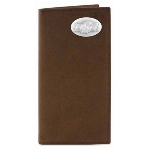 Zeppelinproducts ZeppelinProducts OKS-IWT4-CRZH-LBR Oklahoma State Secretary Crazyhorse Leather Wallet - OKS-IWT4-CRZH-LBR