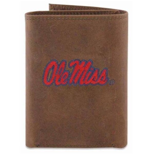 Zeppelinproducts ZeppelinProducts UMS-IWE2-CRZH-LBR OLE Miss Trifold Embroidered Leather Wallet - UMS-IWE2-CRZH-LBR