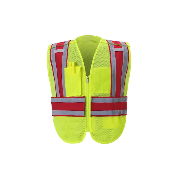 2W International Hi-Vis Public Safety Vest Plus Class 2 U Back, , Hook & Loop 2 Pockets, 2 Mic Tab - PWB503RD RG