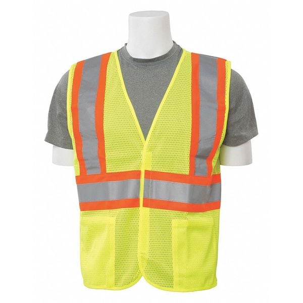 Deltaplus Vest, Hi-Viz, Lime, Contrasting Trim, L - 14606