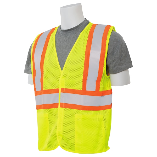 Deltaplus Vest, Hi-Viz, Lime, Contrasting Trim, L - 14606