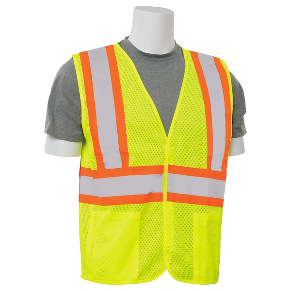 Deltaplus Vest, Hi-Viz, Lime, Contrasting Trim, L - 14606