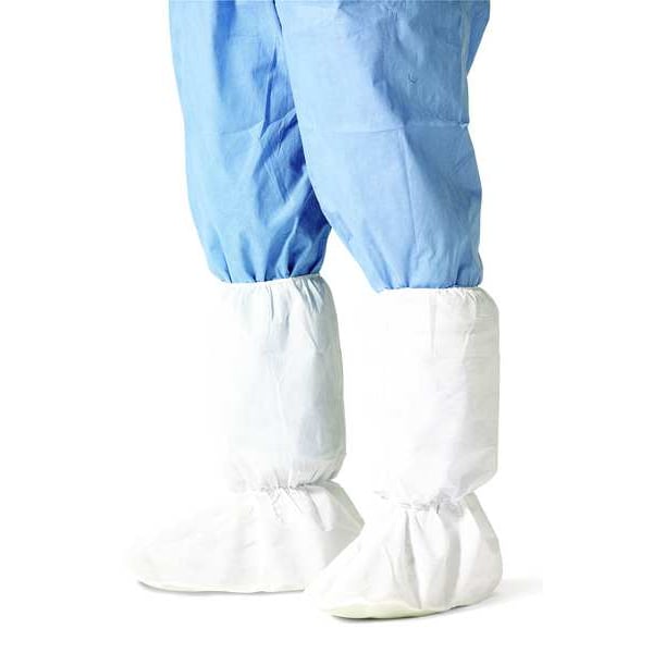 Dupont Disposable Boot Covers, XL, Polyethylene Coated Spunbond Polypropylene, Elastic, Serged Seam - PE444SWHXL010000