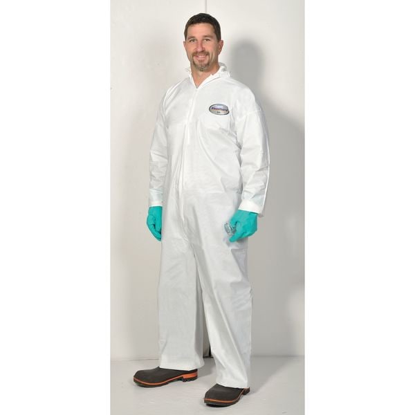 Kleenguard Disposable Coveralls, Hooded, 3XL, KleenGuard(TM) A40, Zipper, Elastic Cuff, Elastic Ankle, 25 PK - 44326