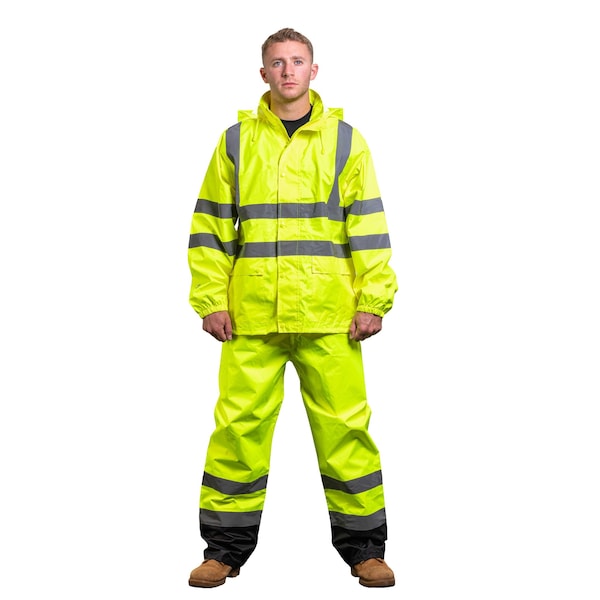 Game Workwear The Econo Hi-Vis Rain Jacket, Yellow, Size XL - 1655E