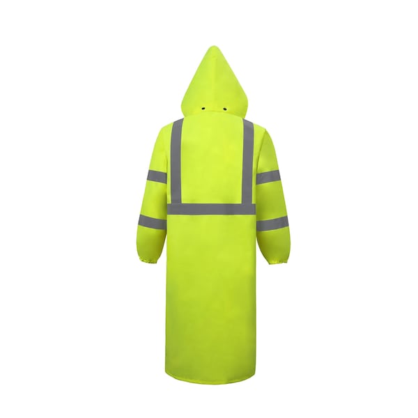 2W International Hi-Vis Rain Coat, 100% Polyester Oxford with PU coating, Class 3 Lime, 2XL - 650C-3 2XL