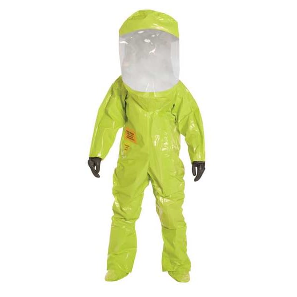 Dupont Encapsulated Suit, Training Suit, M, Tychem(R) 10000, Hook-and-Loop, Attached Glove Cuff - TK587SLYMD000100