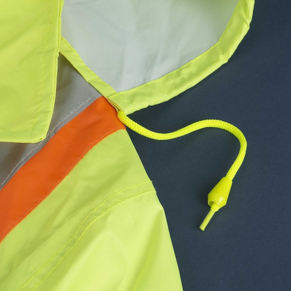 Pioneer Safety Rain Suit, Hi-Vis Orange, 3XL, Polyester|PVC, 0.18 mm Thick, Folds and zips into collar, 3XL - V1080160U-3XL