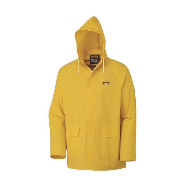 Pioneer PVC Rainsuit, Yellow, 2XL, Polyester|PVC, 0.35 mm Thick, Detachable, Yellow, 2XL - V3010460U-2XL