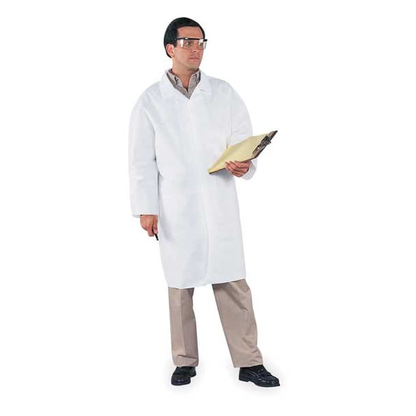 Kleenguard KleenGuard A40 Disposable Lab Coat, Microporous Film Laminate, Snaps Closure, White, XL, 30 PK - 44454