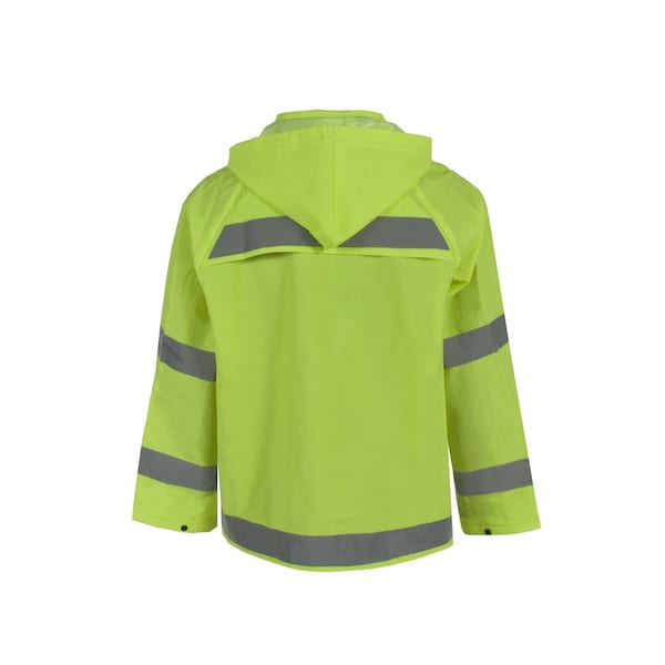 Neese Hi-Vis Rain Jacket, PVC Coated Polyester Knit, Hi-Vis Lime, XL - 10182-01-1-HLI-XL