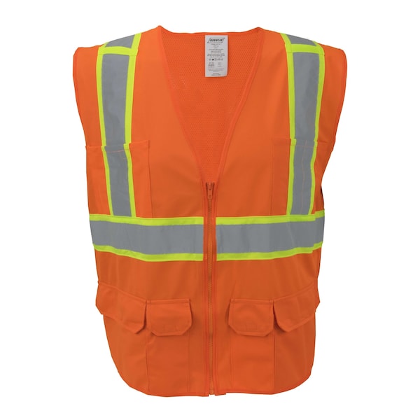 Ironwear Hi-Vis FR Surveyor Safety Vest 2XL Class 2 , Zipper 9 Pockets - 1277-OZ-RD-2XL
