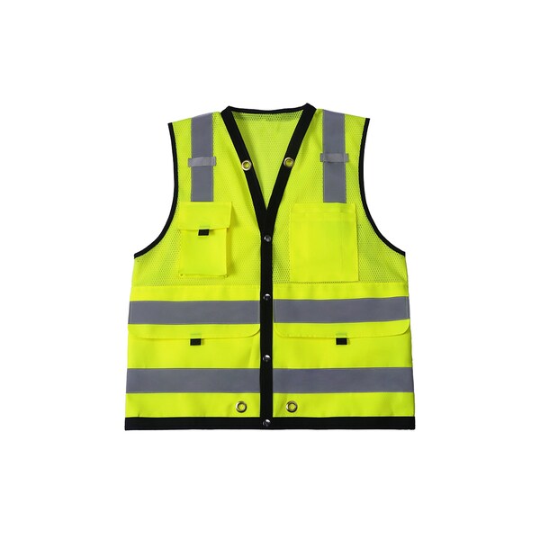 2W International Lime High Viz Surveyors Vest, X-Large, Class 2 - SURV522C-2 XL