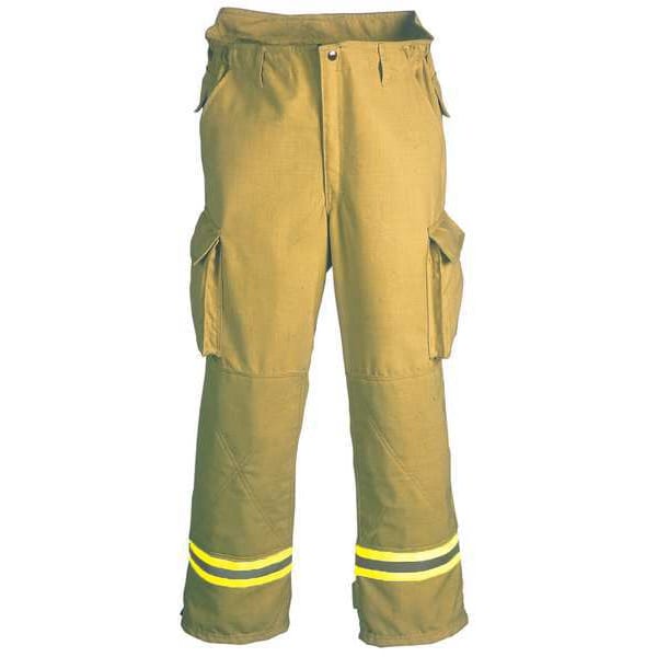 Fire-Dex Turnout Pants, Cotton, Tan, XL - FS1P05SPKB1