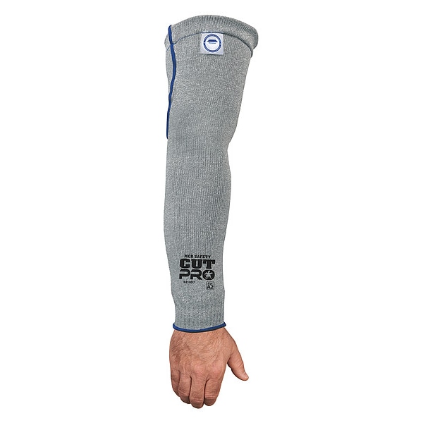 Mcr Safety Cur-Resistant Sleeve, Cut Level A2, 18 in Length, Gray, Universal Size - 9318D7