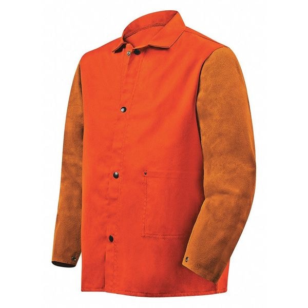 Steiner Welding Jacket, XL, 9 oz Cotton with Cowhide Sleeves, Snaps Closure - 1250-X