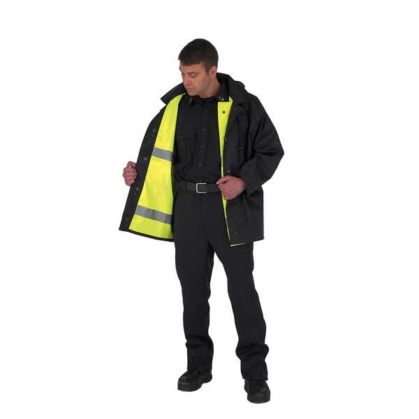 Tingley Flame Resistant Rain Coat, PVC, Class 3 R, Green/Yellow, XL - C53122