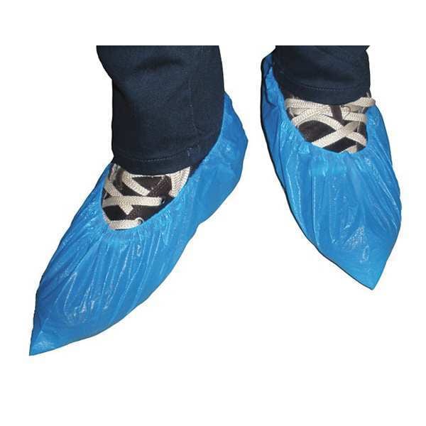 Keystone Safety Disposable Shoe Covers, Polypropylene, Blue, Slip Resistant Sole: No , XL - SC-CPE-BLUE-XL